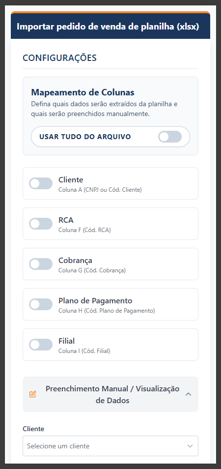 Interface Mobile WebThor